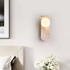 modern yellow travertine glass curve wall lamp