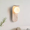 modern yellow travertine glass curve wall lamp