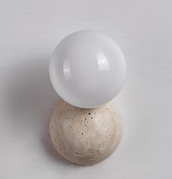 modern yellow travertine glass globe wall sconce 2