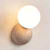 modern yellow travertine glass globe wall sconce 2