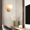 modern yellow travertine glass globe wall sconce 2