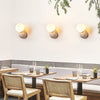 modern yellow travertine glass globe wall sconce 2