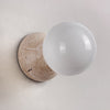modern yellow travertine glass globe wall sconce 2