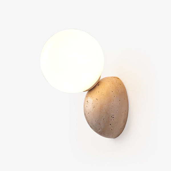 modern yellow travertine glass globe wall sconce 2