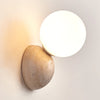 modern yellow travertine glass globe wall sconce 2