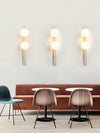 modern yellow travertine glass globe wall sconce 3