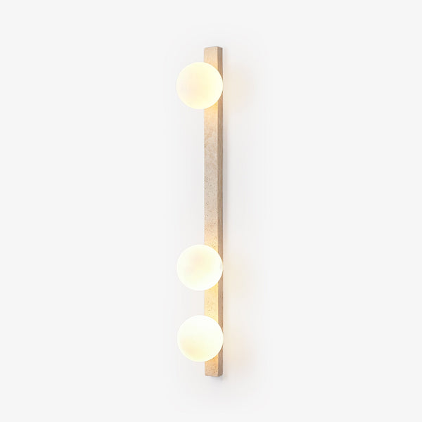 modern yellow travertine glass globe wall sconce 3