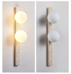 modern yellow travertine glass globe wall sconce 3