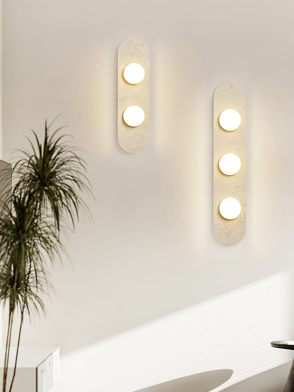 modern yellow travertine glass globe wall sconce 4