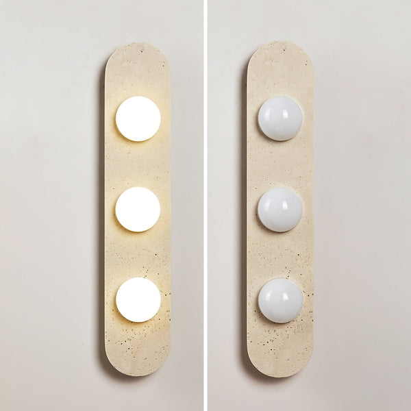 modern yellow travertine glass globe wall sconce 4