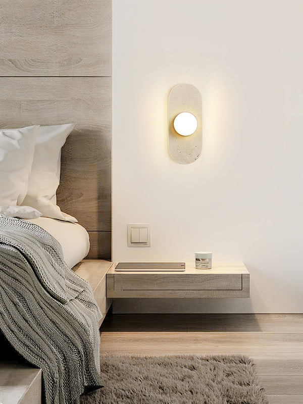 modern yellow travertine glass globe wall sconce 4