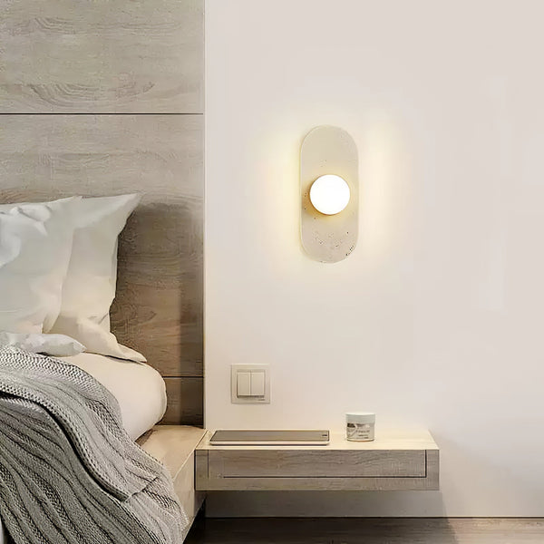 modern yellow travertine glass globe wall sconce 4