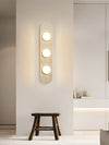 modern yellow travertine glass globe wall sconce 4