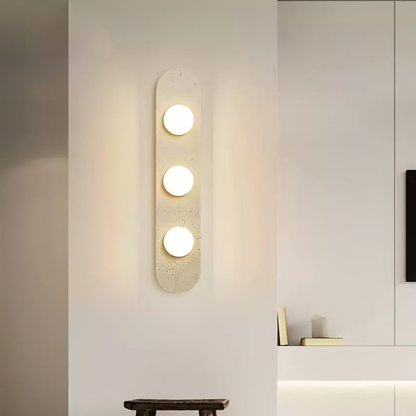 modern yellow travertine glass globe wall sconce 4
