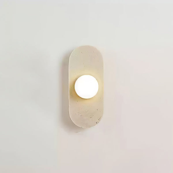 modern yellow travertine glass globe wall sconce 4