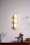 modern yellow travertine glass globe wall sconce