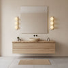 modern yellow travertine glass globe wall sconce