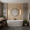 modern yellow travertine glass globe wall sconce