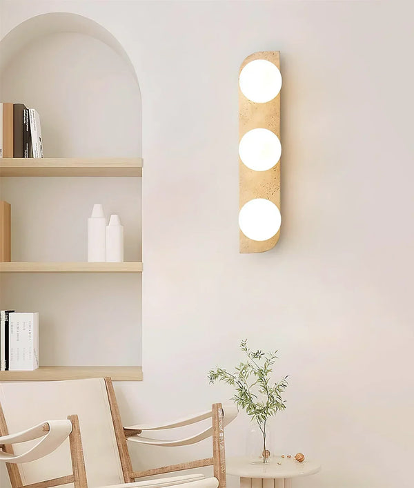 modern yellow travertine glass wall sconce 2