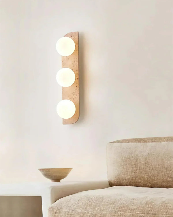 modern yellow travertine glass wall sconce 2