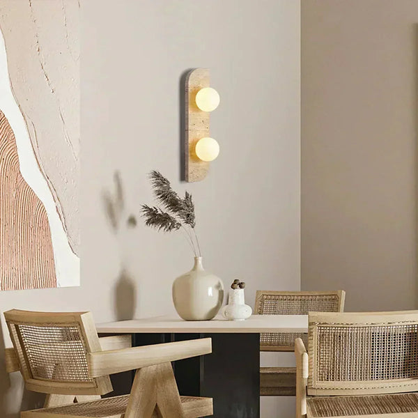 modern yellow travertine glass wall sconce 2