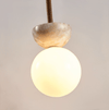 modern yellow travertine half bowl pendant light