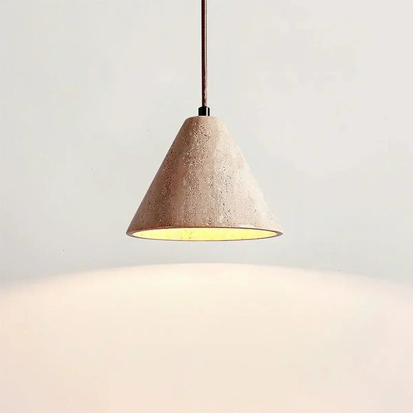 modern yellow travertine halo pendant light