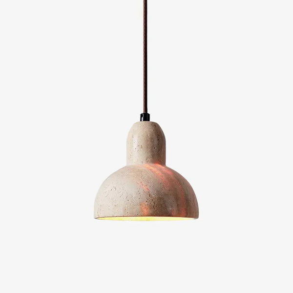 modern yellow travertine halo pendant light