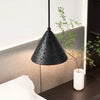 modern yellow travertine halo pendant light
