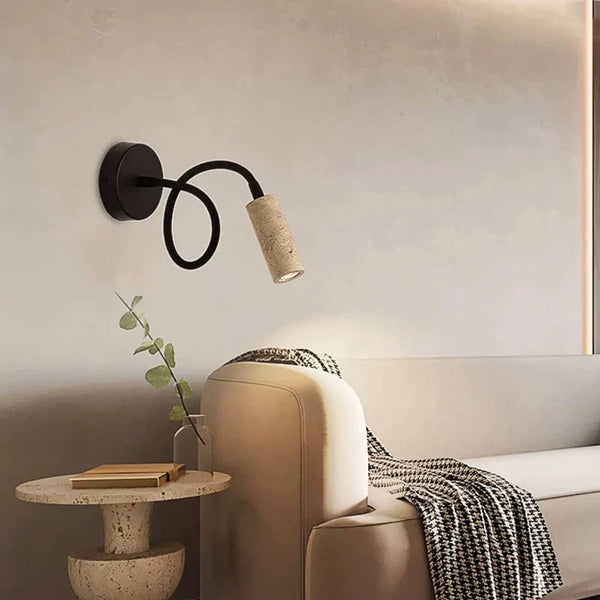 modern yellow travertine iron adjustable wall light