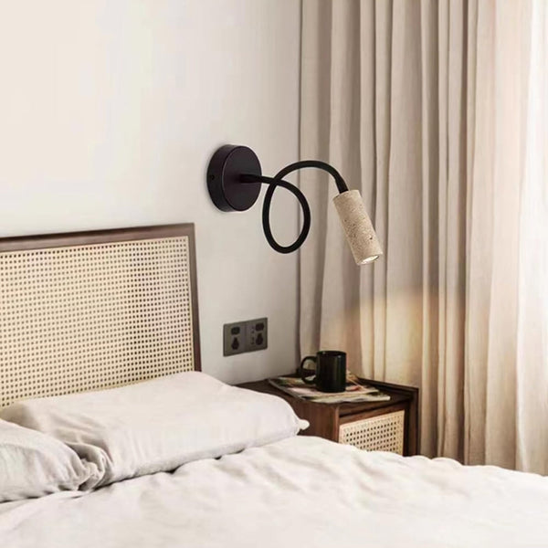 modern yellow travertine iron adjustable wall light