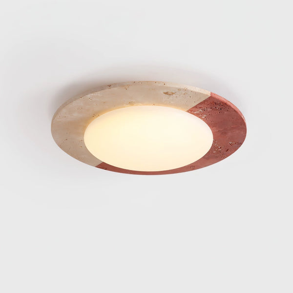modern yellow travertine led flush mount ceiling light 2