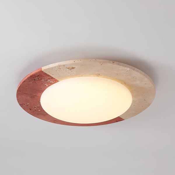modern yellow travertine led flush mount ceiling light 2