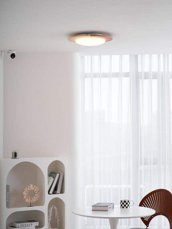 modern yellow travertine led flush mount ceiling light 2