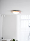 modern yellow travertine led flush mount ceiling light 2