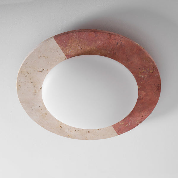 modern yellow travertine led flush mount ceiling light 2
