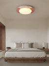 modern yellow travertine led flush mount ceiling light 2