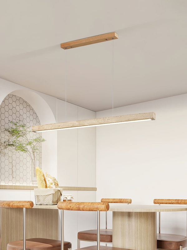 modern yellow travertine linear led pendant lamp