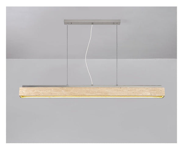 modern yellow travertine linear led pendant light