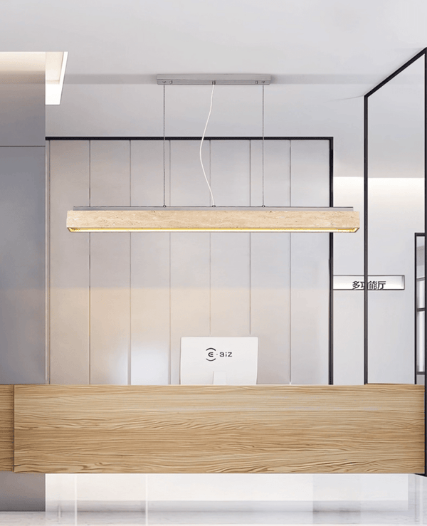 modern yellow travertine linear led pendant light