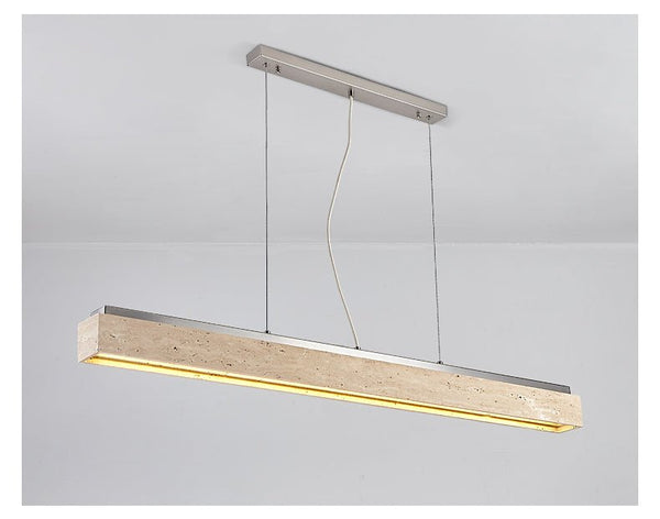 modern yellow travertine linear led pendant light
