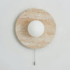 modern yellow travertine lunar eclipse wall sconce