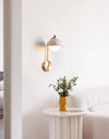 modern yellow travertine opal glass wall lamp