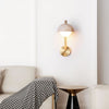 modern yellow travertine opal glass wall lamp