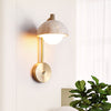 modern yellow travertine opal glass wall lamp