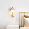 modern yellow travertine opal glass wall lamp