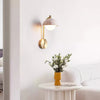 modern yellow travertine opal glass wall lamp