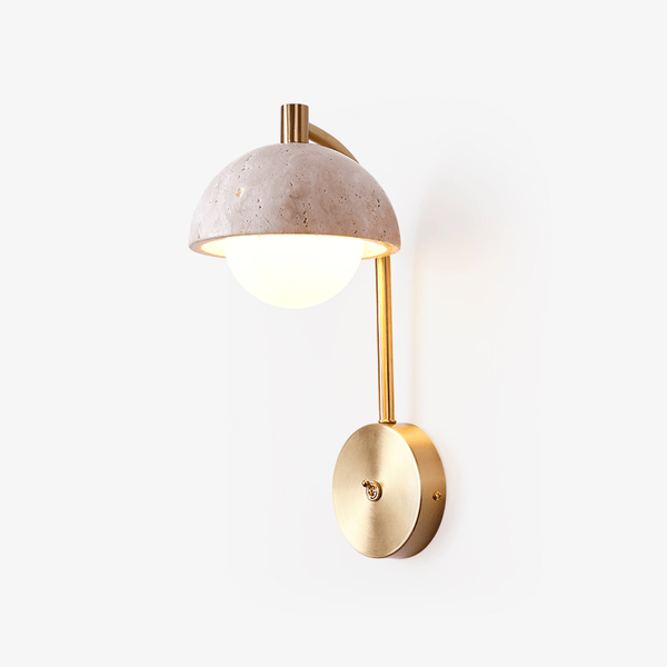 modern yellow travertine opal glass wall lamp