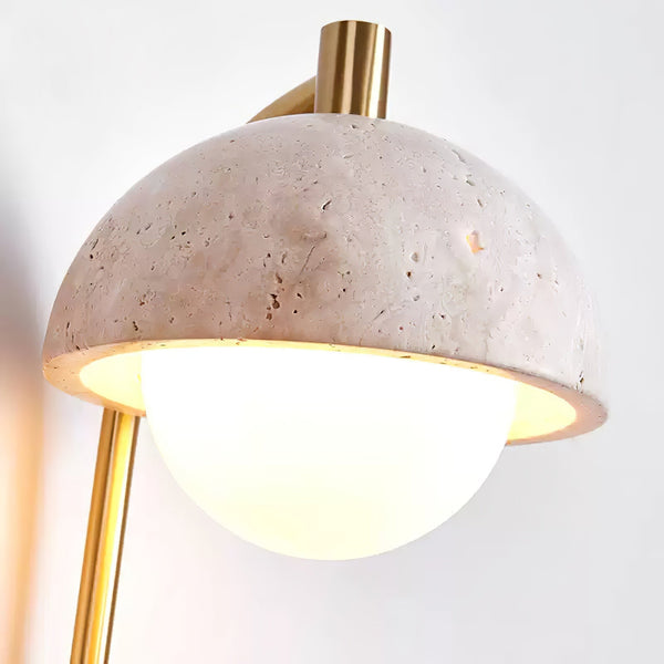 modern yellow travertine opal glass wall lamp
