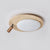 modern yellow travertine oval flush mount ceiling light